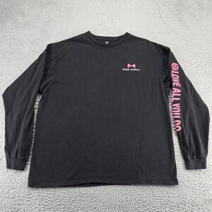 Simply Southern Shirt Mens XL Black Faded Long Sleeve Turtel Aztec Love All Soho